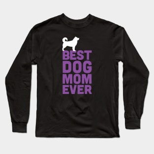 Best Malamute Dog Mom Ever - Purple Dog Lover Gift Long Sleeve T-Shirt